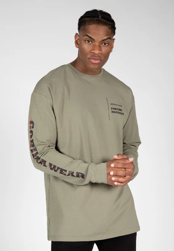 Boise Oversized Long Sleeve - Army Green Cool Men's Skate Cool Men's Skate