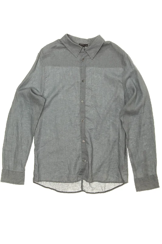 James Perse - Blue Linen Button Down - US 4 Stylish Men's Tropical  Stylish Men's Tropical 