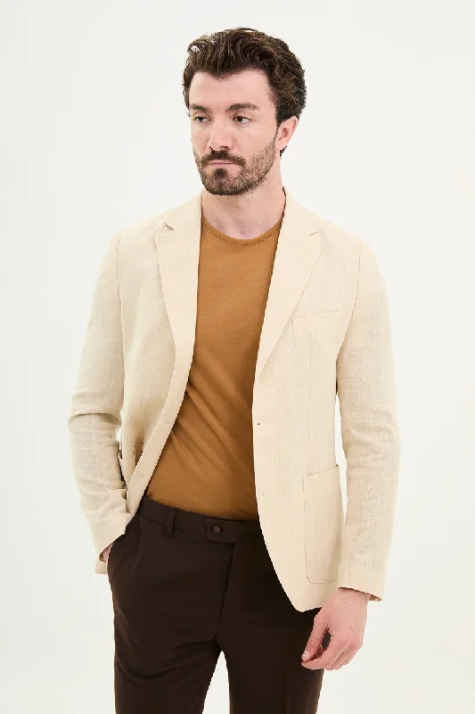 Bojoni Torretta Slim Fit Beige Blazer Stylish Men's Neon Stylish Men's Neon