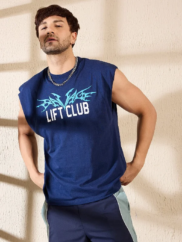 Navy Sleeveless Gym Tshirt Dapper Men's 1920S Dapper Men's 1920S