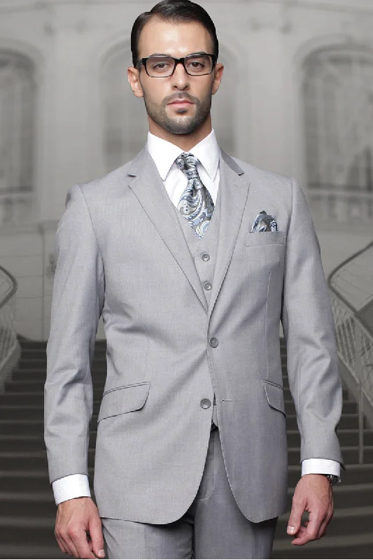 Men's Designer Classic Fit Pleated Pant Vested Wool Suit in Grey Bold Men's Statement Bold Men's Statement Men's Designer Classic Fit Pleated Pant Vested Wool Suit in Grey Bold Men's Statement Bold Men's Statement