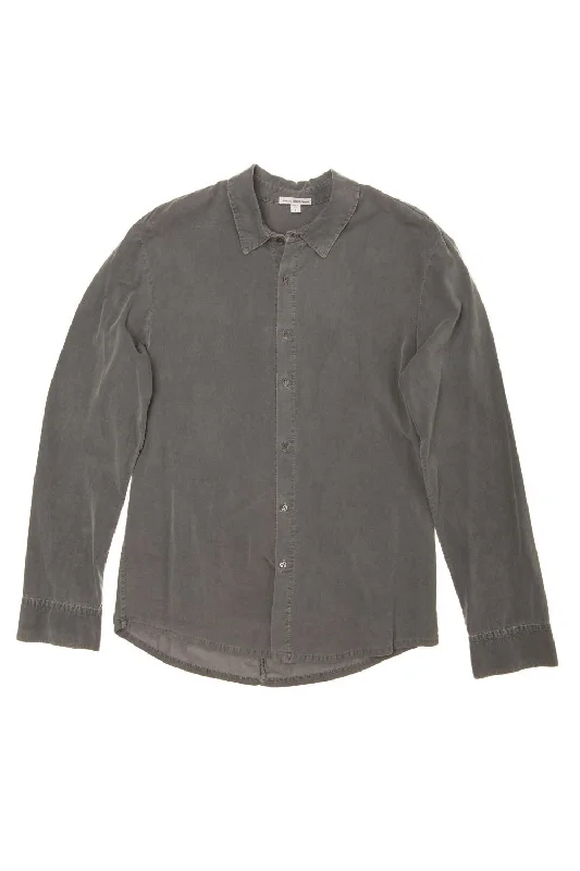 James Perse - Gray Long Sleeve Button Down - US 2 Artistic Men's Avant Artistic Men's Avant