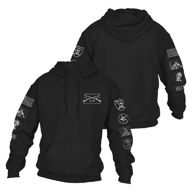 Patch Hoodie - Black Modern Men's Geometric Modern Men's Geometric