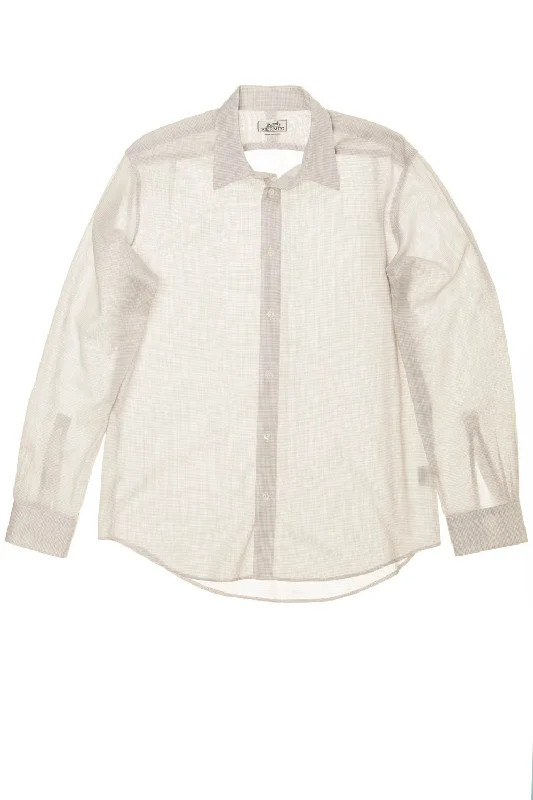 Hermes - Long Sleeve Button Up Plaid Shirt - IT 42 Confident Men's High Confident Men's High