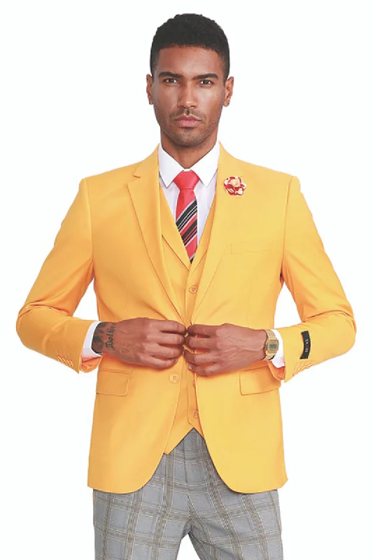 Men's Two Button Vested Summer Suit in Canary Yellow with Grey & Yellow Plaid Pants Cool Men's Skate Cool Men's Skate