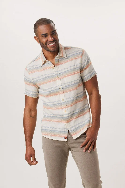 The Normal Brand Freshwater Short Sleeve Button Up Shirt in Canyon Stripe Relaxed Men's Australian Relaxed Men's Australian The Normal Brand Freshwater Short Sleeve Button Up Shirt in Canyon Stripe Relaxed Men's Australian Relaxed Men's Australian