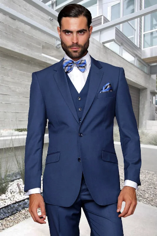 Men's Designer Vested Modern Fit Wool Wedding & Business Suit in Indigo Blue Athletic Men's High Athletic Men's High Men's Designer Vested Modern Fit Wool Wedding & Business Suit in Indigo Blue Athletic Men's High Athletic Men's High