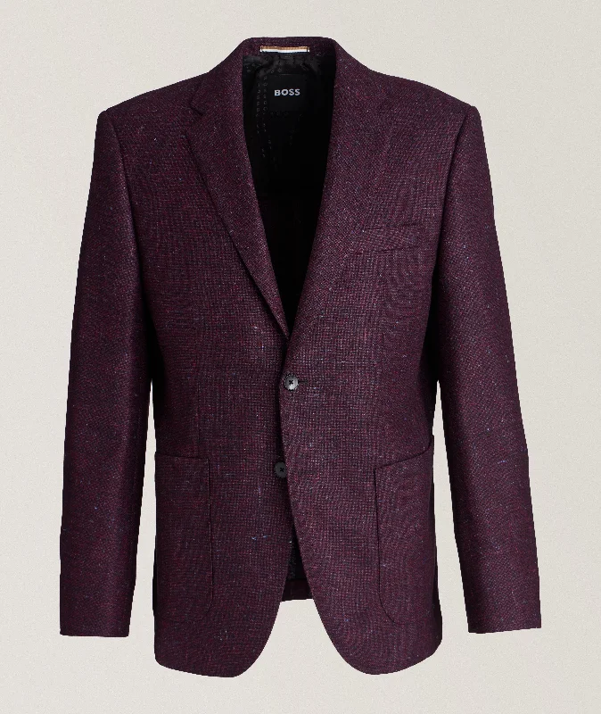 H-Janson Regular Fit Jacket in Wool and Silk Blend 50502541 Masculine Men's  Masculine Men's 