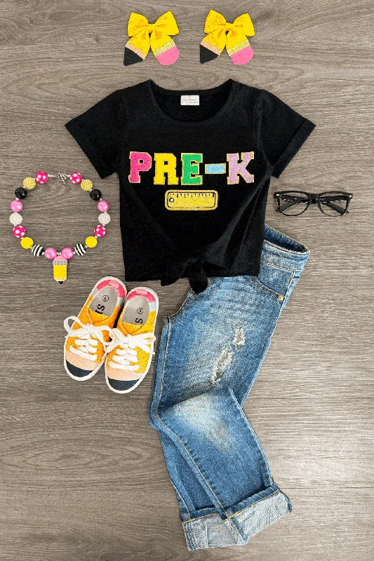 "Pre-K - Sixth Grade" Rainbow Chenille Patch Top Gym