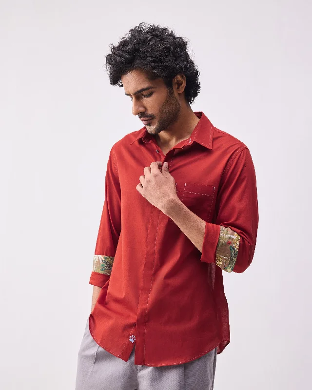 Aloha Shirt - Rust Artistic Men's Avant