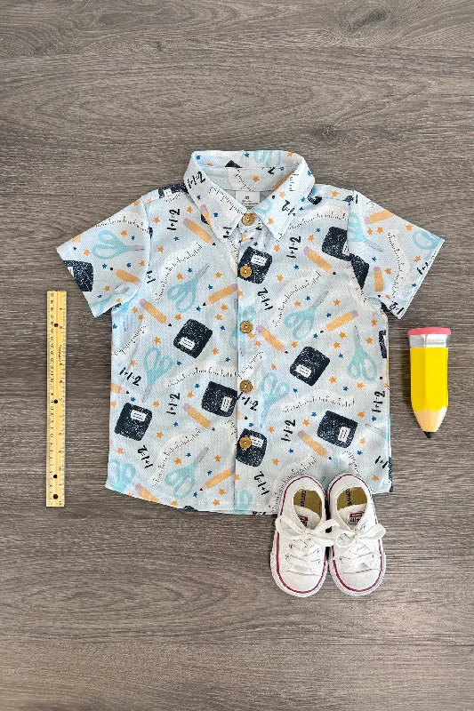 Light Blue School Button Down Top Dynamic Men's Glow