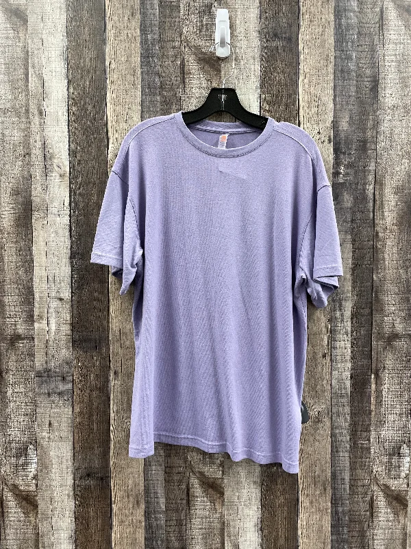 Purple Top Short Sleeve Mono B, Size S Polished Men's Satin