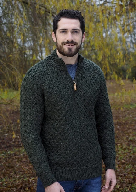 Aran Half Zip Super Soft Sweater Casual Men's Short Casual Men's Short