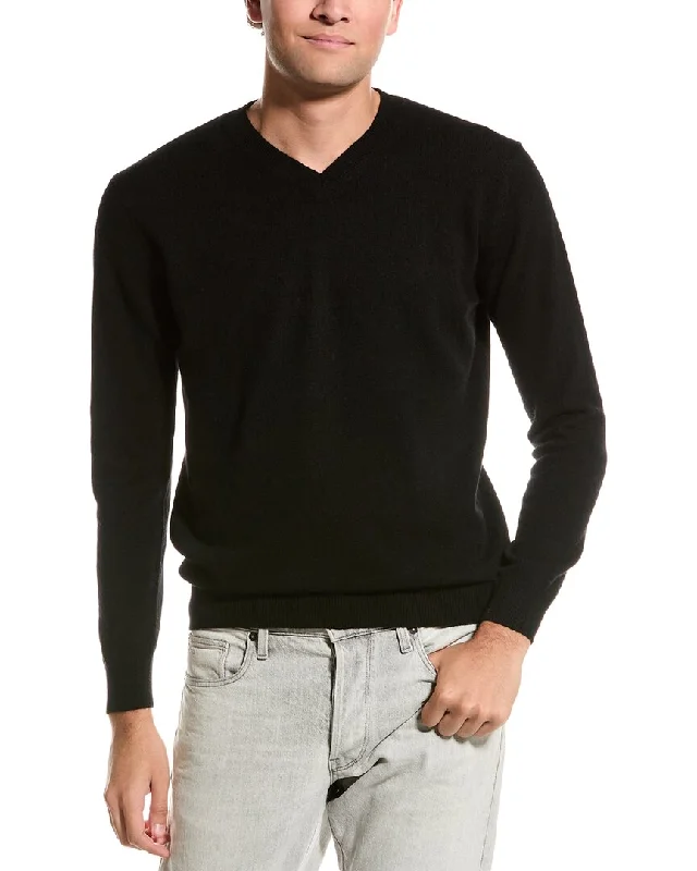Forte Cashmere V-Neck Cashmere Sweater Casual Men's Short Casual Men's Short
