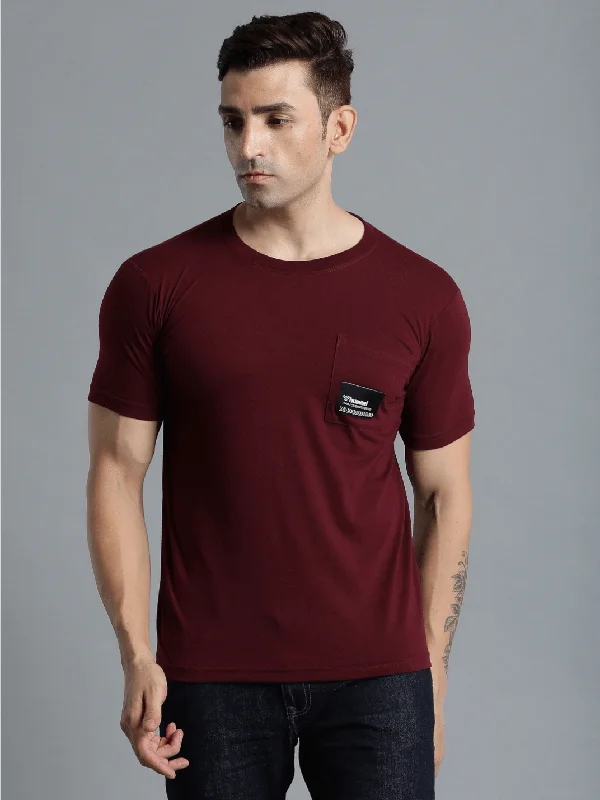Hummel Cavo Mens Burgundy T-Shirt Elegant Men's Cashmere Elegant Men's Cashmere