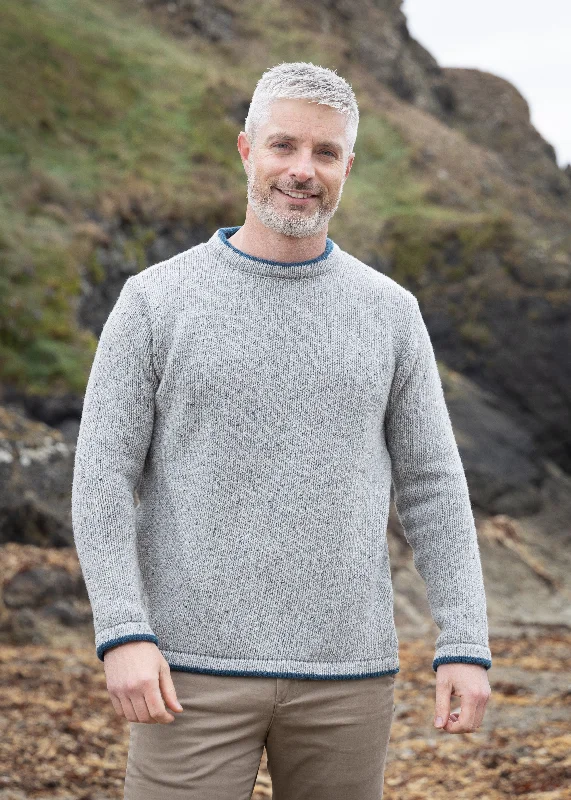 Men's Roundstone Sweater | Light Grey Relaxed Men's Beach Relaxed Men's Beach