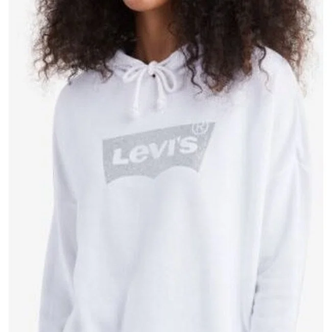Levi's Drop-Shoulder Batwing Graphic Hoodie White Size L Sharp Men's Italian Sharp Men's Italian