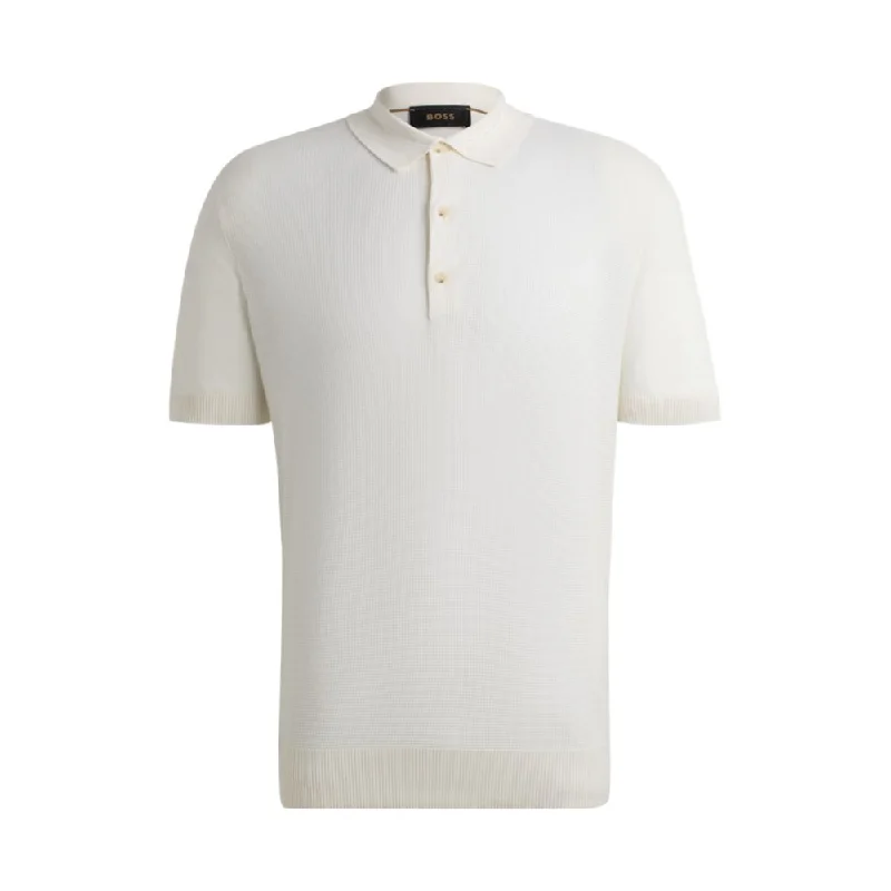 Mixed-structure polo sweater in silk and cotton Minimalist Men's Casual  Minimalist Men's Casual 