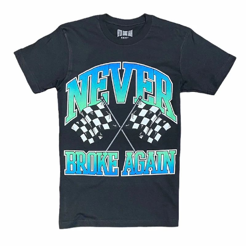 Never Broke Again Checker Flag T Shirt (Black) Sporty Men's Athleisure  Sporty Men's Athleisure 