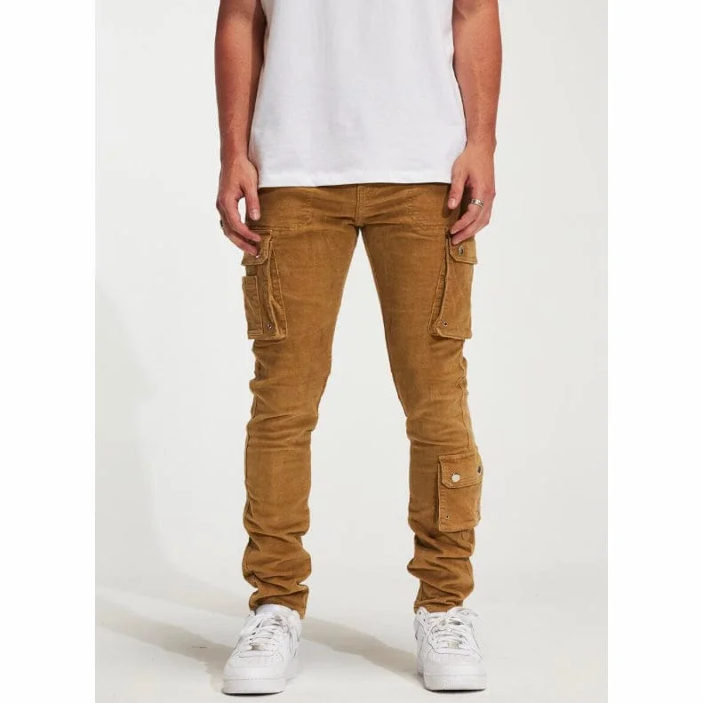 Crysp Roy Corduroy Cargo Pants (Brown Corduroy) CRYSP231-114 Dynamic Men's High Dynamic Men's High