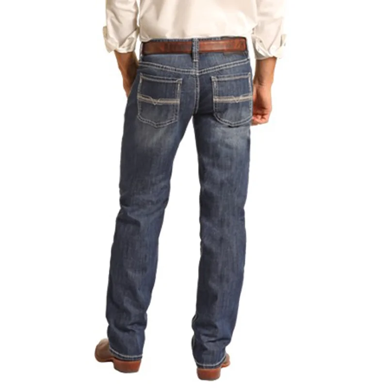 Rock & Roll Cowboy Dark Vintage Straight Jeans Street Street