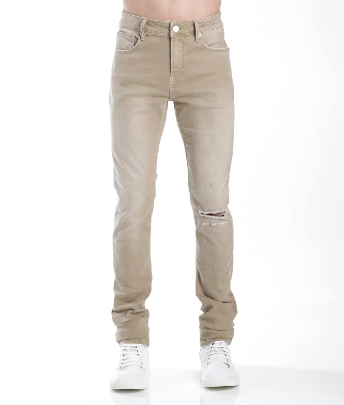 Strat Super Skinny Fit Jean In Khaki Luxurious Men's High Luxurious Men's High